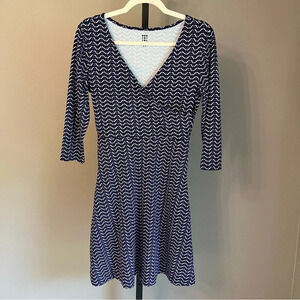 Title Nine Buttah Patterned 3/4 Sleeve Wrap Dress Purple Multi XS Summer Coastal